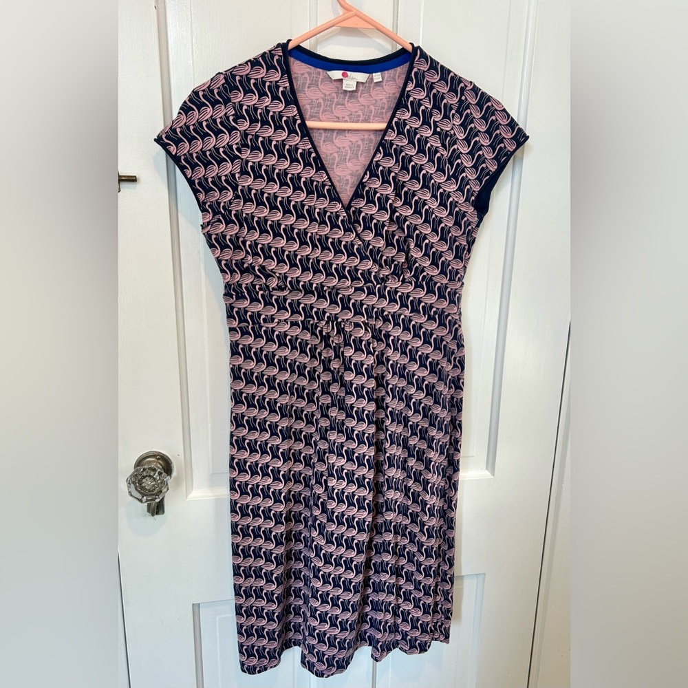 Boden Pink and Blue Swirl Midi Dress